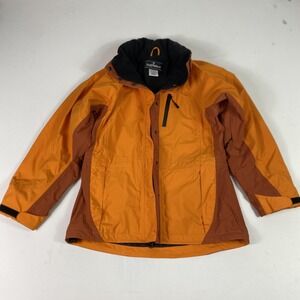 Early Winters Alpenlite Jacket Womens Medium Orange Hooded Nylon Parka Ski Snow